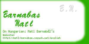 barnabas matl business card